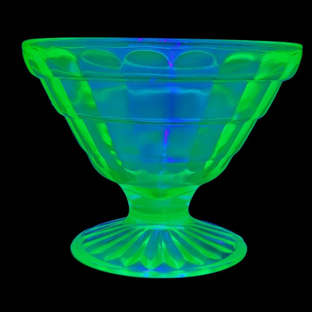 Vintage Uranium Depression Glass Collectible Cocktail Glass
